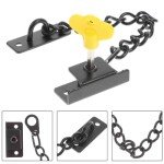 Black Door Chain Stainless Steel Door Chain Lock with Key limiting Window Anti-Theft Suitable for Hotel Office Bedroom Door Window Lock Door Latches Bolts