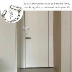 4 Pcs Door Chain, Door Chains for Front Door, Door Chain Lock, Door Guard Limiter Chrome Plated Slide, for Hotel Home Living Motel Apartment Bedroom Closet Bathroom Travel Safetyl Door Safety Chain ﻿