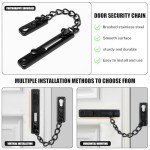 Bofanze 2 x Door Chain Lock Home Security Door Chain Security Chain for Door Chain Anti-Theft Door Chain Stainless Steel with 8 Screws and 1 Screwdriver, for Doors and Windows (Black)