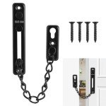 Door Chain, Security Door Chain, 304 Stainless Steel Door Chain, Safe and Reliable Door Chain, Door Chain with Screws, for Doors and Windows for Indoor Hotel Home (Black)