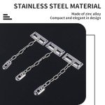 QUETTO 1 Pcs Door Security Chain Lock Limiter Chrome Plated Slide Restrictor Upvc Main Sliding Lock with Complete Fittings for Hotel Home Living Motel