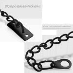Black Door Chain Stainless Steel Door Chain Lock with Key limiting Window Anti-Theft Suitable for Hotel Office Bedroom Door Window Lock Door Latches Bolts