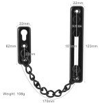 Door Chain, Security Door Chain, 304 Stainless Steel Door Chain, Safe and Reliable Door Chain, Door Chain with Screws, for Doors and Windows for Indoor Hotel Home (Black)