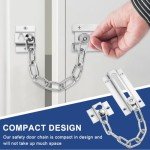 Door Chain, Door Security Chain, Door Chain, Safety Lock, Thickened Security Chain for Doors, Stainless Steel, Door Chain with Screws for Hotel Home Security - Easy to Install