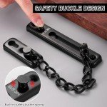 Door Chain, Security Door Chain, 304 Stainless Steel Door Chain, Safe and Reliable Door Chain, Door Chain with Screws, for Doors and Windows for Indoor Hotel Home (Black)