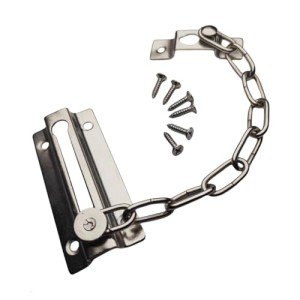 Stainless Steel Door Chain - 1 pack Chain Lock for Door,Security Door Lock Safety Chain,Safety Chain Lock for Front Door,for Home Apartment Hotel Bedroom, Silver(with 6 Screws)