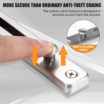 Bofanze 2 Pieces Security Door Chain Lock Door Chain Latch Door Chain Door Chain Front Door Window Door Chain with 8 Screws and 1 Screwdriver (Silver)