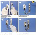 Door Chain, Door Security Chain, Stainless Steel Door Safety Lock, Front Door, Door Security Chain, Silver Door Locks, Door Lock with Screws for Home Door, Interior Doors