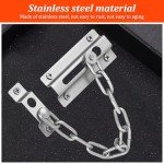 3PCS Stainless Steel Door Chain Lock, Nickel Plated Door Chains, Anti-Theft Internal Door Locks with Screws for Front Door Home Anti-Theft Internal
