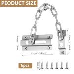 Internal Door Chain Lock - Durable Door Reinforcement Chain for Enhanced Home Security - Easy to Install with Complete Installation Kit