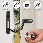Door Chain, Security Door Chain, 304 Stainless Steel Door Chain, Safe and Reliable Door Chain, Door Chain with Screws, for Doors and Windows for Indoor Hotel Home (Black)
