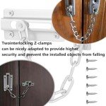 Internal Door Chain Lock - Durable Door Reinforcement Chain for Enhanced Home Security - Easy to Install with Complete Installation Kit