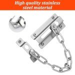 3PCS Stainless Steel Door Chain Lock, Nickel Plated Door Chains, Anti-Theft Internal Door Locks with Screws for Front Door Home Anti-Theft Internal