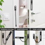 Door Chain, Security Door Chain, 304 Stainless Steel Door Chain, Safe and Reliable Door Chain, Door Chain with Screws, for Doors and Windows for Indoor Hotel Home (Black)