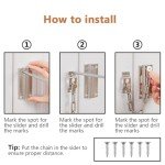 Stainless Steel Door Chain - 1 pack Chain Lock for Door,Security Door Lock Safety Chain,Safety Chain Lock for Front Door,for Home Apartment Hotel Bedroom, Silver(with 6 Screws)