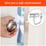 3PCS Stainless Steel Door Chain Lock, Nickel Plated Door Chains, Anti-Theft Internal Door Locks with Screws for Front Door Home Anti-Theft Internal