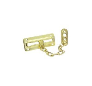 QCAA Chain Locks for Inside and Extra Front Door Lock, Chain Door Guard, Steel, Classic Bronze, Made in Taiwan, 1 Pack