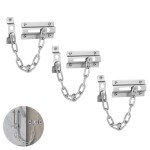 3 PCS Door Security Chain Front Door Lock Door Chain Lock Chain Lock for Door Anti Theft Home Safe Nickel Plated Door Locks with Screws Door Chain Internal Door Lock Door Chains for Front Door