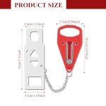 1 Pcs Portable Door Lock,Hotel Door Lock Travel Safety,Travel Door Security Lock,Hotel Door Lock,Travel Door Lock for Home, Hotel, Apartment, School, Security Personal Protection Locks(Red)