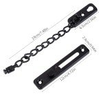Door Chain Lock Door Chain Security Lock Stainless Steel Door Chain Lock with Anti-Theft Button for Hotel, Family, Interior Doors, Windows (Black)