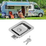 Pissente Door Latch, Stainless Steel Flush Mount Paddle Handle Single Point Latch Travel Trailer Lock Trailer RV Travel Lock for Toolbox Cabinet Electric Box