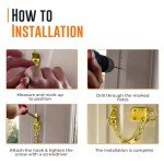 Door Chain Narrow Door Chain Polished Brass | 45 x 4 x 38 mm Narrow Door Chain Lock | Door Chain for Front Door Brass for Wooden and UPVC Doors | Internal and External Front Door Brass Restrictor