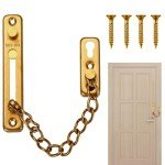 MSPEBEC Anti-Theft Chain 304 Stainless Steel Door Chain with Screw Door Chain Lock for Home Hotel Interior Doors and Windows (Gold)