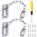 Door Security Chain Stainless Steel with Screwdriver, 185mm Door Latches Anti-Theft Internal Front Door for Internal Door, Door Safety Chainfor Hotel Home Living Motel Apartment Bedroom