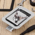 Pissente Door Latch, Stainless Steel Flush Mount Paddle Handle Single Point Latch Travel Trailer Lock Trailer RV Travel Lock for Toolbox Cabinet Electric Box