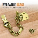 Door Chain Narrow Door Chain Polished Brass | 45 x 4 x 38 mm Narrow Door Chain Lock | Door Chain for Front Door Brass for Wooden and UPVC Doors | Internal and External Front Door Brass Restrictor
