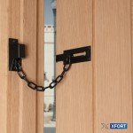 XFORT Matt Black Locking Door Chain, Front Door Security Chain with External Key Unlocking Mechanism.