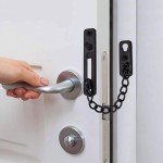 Door Chain Lock Door Chain Security Lock Stainless Steel Door Chain Lock with Anti-Theft Button for Hotel, Family, Interior Doors, Windows (Black)