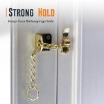 Door Chain Narrow Door Chain Polished Brass | 45 x 4 x 38 mm Narrow Door Chain Lock | Door Chain for Front Door Brass for Wooden and UPVC Doors | Internal and External Front Door Brass Restrictor