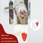 1 Pcs Portable Door Lock,Hotel Door Lock Travel Safety,Travel Door Security Lock,Hotel Door Lock,Travel Door Lock for Home, Hotel, Apartment, School, Security Personal Protection Locks(Red)
