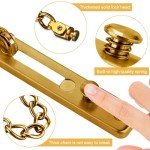 MSPEBEC Anti-Theft Chain 304 Stainless Steel Door Chain with Screw Door Chain Lock for Home Hotel Interior Doors and Windows (Gold)