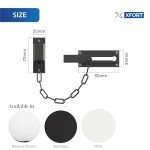 XFORT Matt Black Locking Door Chain, Front Door Security Chain with External Key Unlocking Mechanism.
