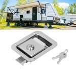 Pissente Door Latch, Stainless Steel Flush Mount Paddle Handle Single Point Latch Travel Trailer Lock Trailer RV Travel Lock for Toolbox Cabinet Electric Box