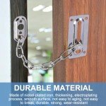 Door Security Chain Stainless Steel with Screwdriver, 185mm Door Latches Anti-Theft Internal Front Door for Internal Door, Door Safety Chainfor Hotel Home Living Motel Apartment Bedroom
