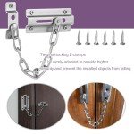 LIAMGUS Door Chain Internal Door Lock, nternal Door Restrictor, Door Guard Limiter Chrome Plated Slide, Door Safety Latch, for Hotel Home Living Motel Apartment Bedroom (Silver)