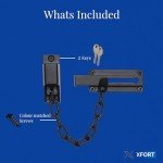 XFORT Matt Black Locking Door Chain, Front Door Security Chain with External Key Unlocking Mechanism.