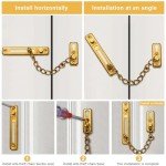 MSPEBEC Anti-Theft Chain 304 Stainless Steel Door Chain with Screw Door Chain Lock for Home Hotel Interior Doors and Windows (Gold)