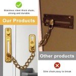MSPEBEC Anti-Theft Chain 304 Stainless Steel Door Chain with Screw Door Chain Lock for Home Hotel Interior Doors and Windows (Gold)