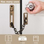 Anti-Theft Chain 304 Stainless Steel Door Chain with Screw Door Chain Lock for Home Hotel Interior Doors and Windows (Bronze)