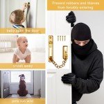 MSPEBEC Anti-Theft Chain 304 Stainless Steel Door Chain with Screw Door Chain Lock for Home Hotel Interior Doors and Windows (Gold)