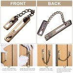 Anti-Theft Chain 304 Stainless Steel Door Chain with Screw Door Chain Lock for Home Hotel Interior Doors and Windows (Bronze)