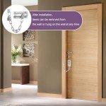 LIAMGUS Door Chain Internal Door Lock, nternal Door Restrictor, Door Guard Limiter Chrome Plated Slide, Door Safety Latch, for Hotel Home Living Motel Apartment Bedroom (Silver)