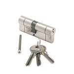 Police Approved Euro Door Cylinder Lock, Satin Nickel