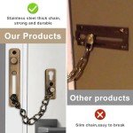 Anti-Theft Chain 304 Stainless Steel Door Chain with Screw Door Chain Lock for Home Hotel Interior Doors and Windows (Bronze)
