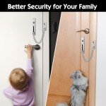 Bohoray 2 Pcs Stainless Steel Internal Door Chain, Security Door Chains for Front Door, Anti Theft Door Chain Lock with Screwdriver for Hotel, Home, Front Door, Apartment, Bedroom (Silver)