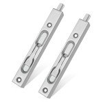 MOSECYOU French Door Lock Flush Bolt 6”, 2 Pack, Bolt Latch for Double Doors, Flip Lever Mechanism, Door Top/Bottom Lock for Sliding/Patio/Storm Door (Satin Nickel, 6 in. - 2pack)